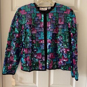 Vintage NWT Laurence Kazar New York Sequin Jacket size PM